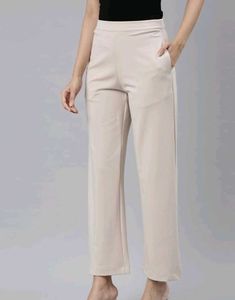 Neutral Wide-Leg Cropped Pants