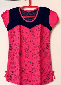 Cute Pink & Navy Kids Top 💕 | Soft Cotton