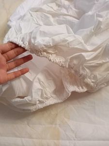 Comfortable White Fitted Bed cover with elastic