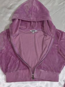 Outryt Pink Velour Zip-Up Hoodie