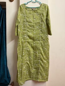 Green Floral Kurta
