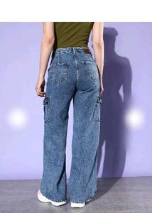 Stylish Blue Denim Cargo Pants