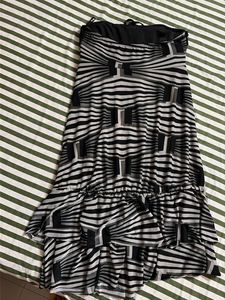Strapless Black &amp; White Pattern Dress