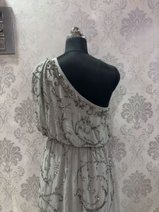 Elegant Beaded One-Shoulder Gown
