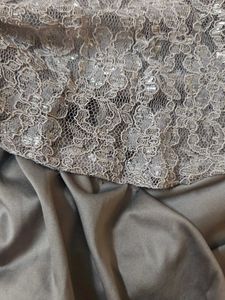 Elegant Silver Lace Evening Gown
