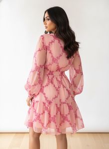 Chic Pink Floral Mini Dress