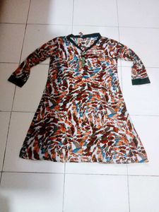 Patterned Long Sleeve Dress