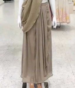 Beige Georgette PRE DRAPED Saree
