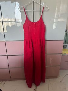 Vibrant Red Spaghetti Strap Dress