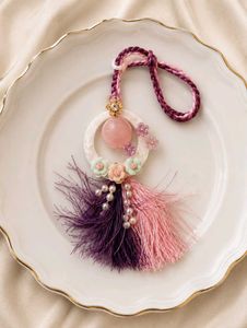 Pink & Purple Floral Tassel Charm