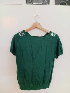 Green Short Sleeve Top