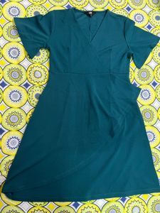 Dark Green Wrap Dress