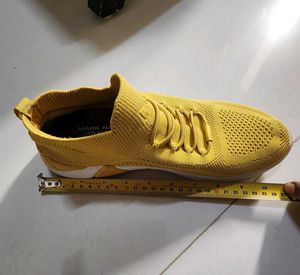 Skechers Yellow Knit Sneakers