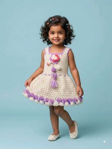 Handmade Crochet Baby Girl Dress