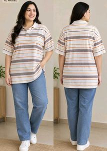 Retro Striped Polo Shirt
