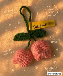 Handmade Crochet Tulip Keychain