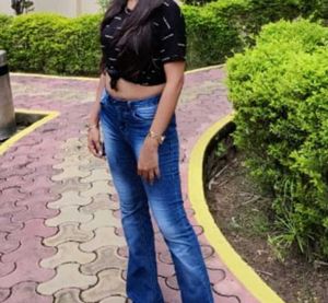 Blue boot cut jeans