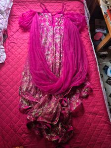 Stunning Maroon Embroidered Gown