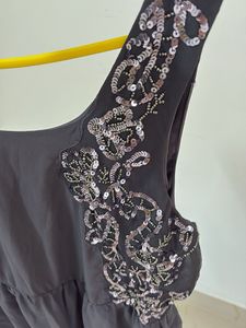 Sparkly Sequin Embellished Black Top