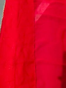 Vibrant Red Embellished Saree