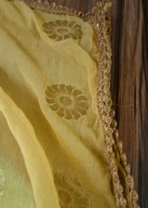 Yellow Dupatta with Golden Motifs
