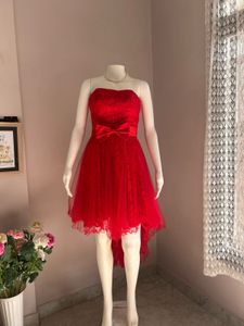 Stunning Red Strapless Bow Dress
