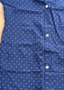 Navy Blue Printed Kurta