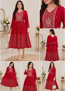 Elegant pink Embroidered frock