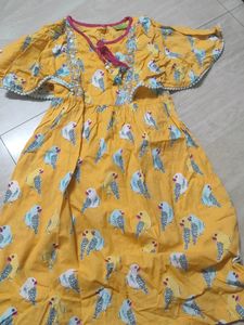 Kaftan Style Mustard Yellow Frock