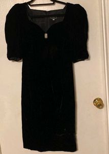 Vintage Black Velvet Dress