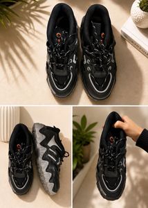 Stylish Black Chunky Sneakers