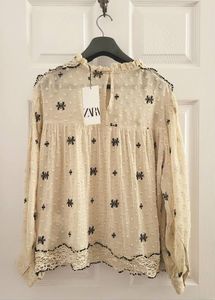 Boho Embroidered Sheer Blouse