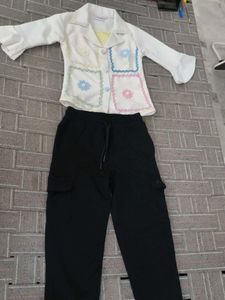 #Girls White फ्लोरल क्रोशिया कॉर्ड सेट (Croche