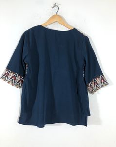 Navy Blue Printed Top(Women’s)