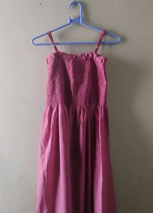 Smocked Button-Front Dress