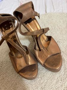 Stylish Bronze Strappy Heels