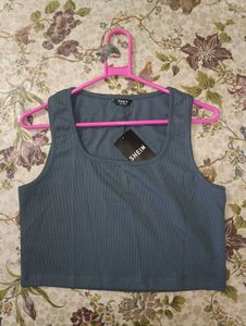 Shein square neck ribbed crop tank top (with tag)