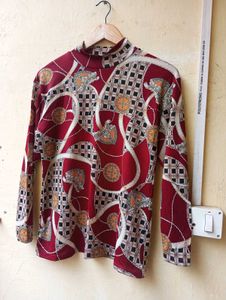 Patterned Mock Neck Top (Women)
