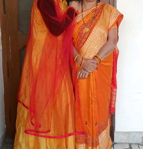 Elegant Yellow Anarkali gown