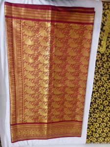 Elegant Red & Gold Silk Saree
