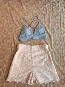 Light Blue Striped Bralette Top