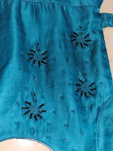 Elegant Teal Party Dress with Embellishments