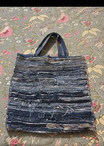 Stylish Denim Patchwork Tote Bag