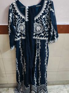 Beautiful Embroidered Teal Kurta