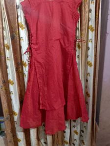 Vibrant Red Embellished Kurta