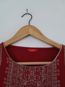 Elegant Maroon Kurti with Golden Print