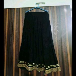 girl Black & Gold Ethnic Skirt