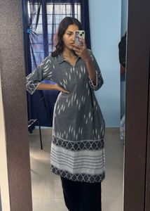 Grey Ikat Kurta