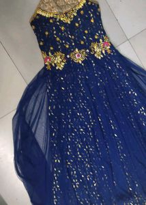 Stunning Blue Embellished Ethnic Gown