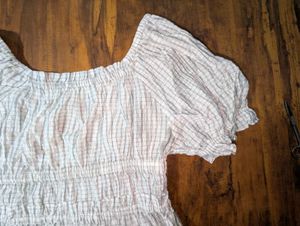 Trendy Checkered Smocked Blouse